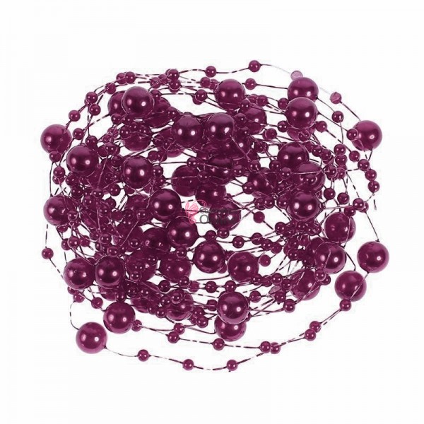 Accesoriu pentru decor par cu perle sidefate DPP08 culoare Visinii